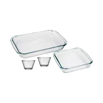 Set de Asaderas de Vidrio Marinex 15410201045681 4 Piezas