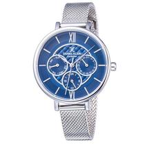 Relogio Analogico Daniel Klein Exclusive DK11895-6 Feminino, Metal - Prata e Azul