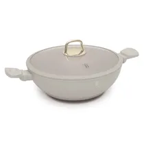 Wok Berlinger Haus Antiaderente com Tampa Sahara Bege 30CM