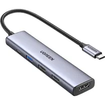 Hub USB-C Ugreen CM478 5 Em 1 100 W - Cinza 20 CM