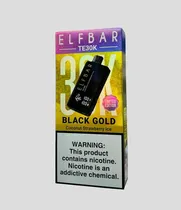Pod Descartavel Elfbar Te 30K Black Gold 30000 Puff - Coconut Strawberry Ice