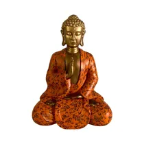 Figura Decorativa de Buda Concepts 445-7911219 25 CM Dorado - Naranja