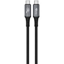 Cabo USB-C 4LIFE FL240U4GY 1 Metro - Preto/Cinza