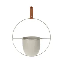 Maceta Colgante de Metal KPM 041155 30 X 15 X 30 CM Crema Grisáceo