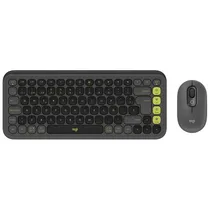 Kit Teclado + Mouse Sem Fio Logitech Pop Icon Combo - Graphite/Green (920-013052)