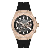 Relogio Analógico Masculino Daniel Klein DK.1.13889-5 Exclusive Gents / Pulseira de Silicone - Preto/Rose Gold