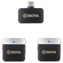 Microfone Boya BY-M1V4 Sem Fio USB-C - Preto/Cinza (2TX+1RX)