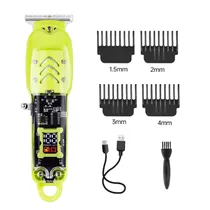 Aparador de Cabelo Hair Clipper GYT-999 / 5V / 500MA / com Acessorios / Recarregavel - Verde Claro