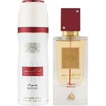 Kit Lattafa Ana Abiyedh Rouge - Eau de Parfum - Unissex - 2 Em 1 - 60ML + 200ML