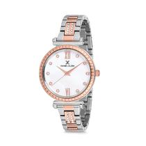 Relogio Analogico Feminino Daniel Klein Premium DK12189-4 - Prata e Rosa Ouro