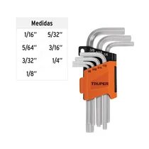 Kit de Llave Allen Hexagonal Truper 15533 1/64"-1/4" 7 Piezas