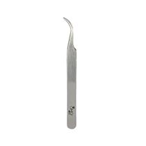 Omg Acs de Beleza Tip Tweezer Acero Inoxidable Punta Curvada Plata