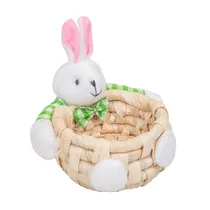 Cesta de Páscoa com Coelhinho 10X9X6CM - Verde