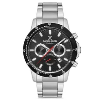 Relogio Analógico Masculino Daniel Klein DK.1.12676-3 Exclusive Gents / Pulseira de Aço Inoxidável - Prata/Preto
