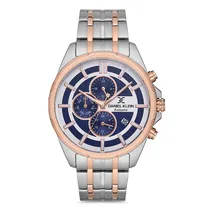 Relogio Analógico Masculino Daniel Klein DK.1.12706-2 Exclusive Gents / Pulseira de Aço Inoxidável - Prata/Rose Gold