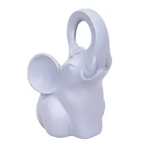 Estátua de Elefante Decorativa Em Resina 19 CM Cinza