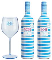 Kit Vinho Vinovalie Rose Piscine 750ML + Copo