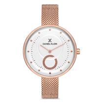 Relogio Analogico Feminino Daniel Klein DK.1.12757-2 Premium Ladies / Pulseira de Malha - Rose Gold