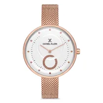 Relógio Analógico Feminino Daniel Klein DK.1.12757-2 Premium Ladies / Pulseira de Malha - Rose Gold