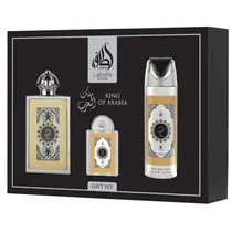 Kit Lattafa Pride King Of Arabia Gift Set - 3 Em 1 - Eau de Parfum - Unissex - 100ML
