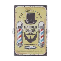 Placa Decorativa Vintage de Barberia 20CM X 30CM