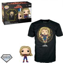 Funko Pop Marvel Captain Marvel + Tee Bundle *L* 63563