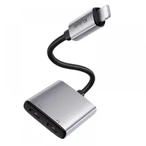 Adaptador Mcdodo CA-5560 Dual Lightning / Audio 2 Em 1 - Cinza