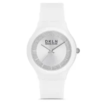 Relogio Analógico Feminino Daniel Klein DK.1.12713-1 DKLN Ladies / Pulseira de Silicone - Branco
