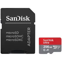 Cartão de Memória Micro SD de 256GB Sandisk Ultra SDSQUAC-256G-GN6MA - Vermelho/Preto
