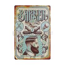 Placa Decorativa Vintage de Barberia 20CM X 30CM