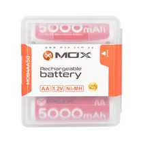 Pilha Mox 5000 - AA - 5000MAH - 4 Unidades - Recarregável