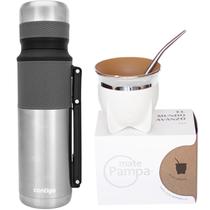 Kit Termo Contigo - 1.1L Stainless Steel + Guampa + Bombilla