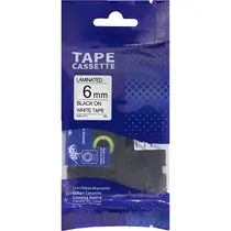 Fita para Rotuladora Eletrônica Quanta AZE-211 6 MM - Preto/Branco