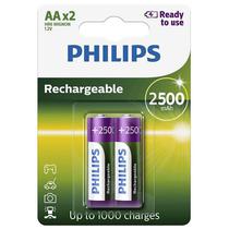 Pilhas Recarregavel Philips AA com 2 Pilhas / 2500MAH - R6B2RTU25/97