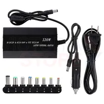 Carregador de Energia Universal para Laptop de 120 W para Uso Doméstico Ou No Carro com 8 Plugues (Bivolt)