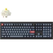 Teclado Gamer Mecanico Keychron V6 Max RGB Sem Fio Switch Yellow - Carbon Black (Ingles)