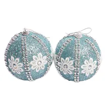 Bola de Natal Celeste Prateada 10CM 2 Peças.