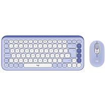 Kit Teclado + Mouse Sem Fio Logitech Pop Icon Combo - Purple/White (920-013054)