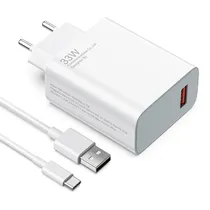 Carregador Xiaomi MDY-16EF - 33W - USB - com Cabo USB/USB-C - Branco