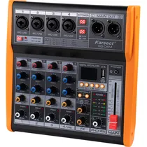 Mixer Karsect KG-04M de 4 Canais - Preto/Laranja