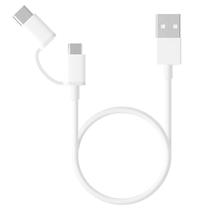 Cabo Xiaomi Micro USB + USB C SJX02ZM 1 Metro / 2 Em 1 - Branco