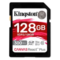 Cartão de Memória Kingston Canvas React Plus SDR2/128GB - 128GB - SD - 300MB/s