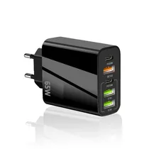 Carregador / Adaptador de Parede Fast Charger 55-3C3 / 65W / USB-A X3 / USB-C X2 / Bivolt - Preto