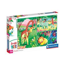 Kit de Rompecabezas Clementoni 25233 Super Color Jungle Friends 3 Unidades