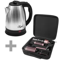 Kit Escova Elétrica Quanta Perfectlook QTKCS7001 4 Em 1 com 1.300 Watts Bivolt + Jarra Elétrica Krab KB2L