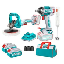 Kit Total Chave de Impacto + Polidora + Misturadora 3Pçs 20V