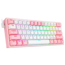 Teclado Redragon Fizz Pro K616-RGB Mechanical (Inglês) - White/Pink