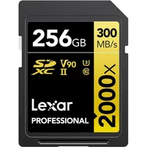 Cartão de Memória SD Lexar Professional Gold 2000X 300-260 MB/s C10 U3 V90 256 GB (LSD2000256G-BNNNG)