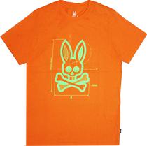 Outlet Camiseta Psycho Bunny B6U578 Masculina Tipc Laranja