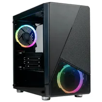 Gabinete Gamer Azza Noir 130 CSAZ-130 Mid Tower / 2 Cooler / RGB - Preto